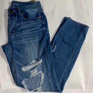 American Eagle Distressed Tom Girl Jeans